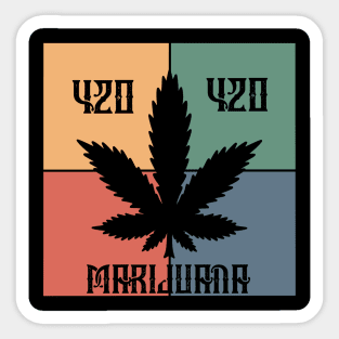 Marijuana leaf, 420 and Marijuana, Cannabis Sticker